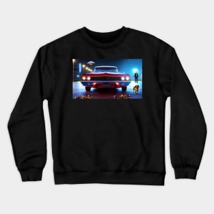 Classic Car Scene Crewneck Sweatshirt